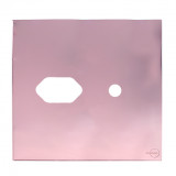 Placa p/ 1 Tomada + Furo 4x4 - Novara Glass Ouro Rose